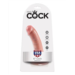 Телесный фаллоимитатор 6  Cock на присоске - 15,2 см.