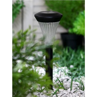 Садовый светильник «Рифлёный конус», уличный, на солнечной батарее, 1 LED, свечение белое