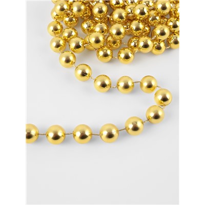 Бусы на нитях, 12 мм, 2 м, цвет золотой