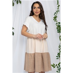 Платье Летний поцелуй (бежевое) П12821-12М