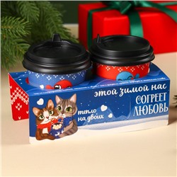 Чай подарочный новогодний «Тепло на двоих», набор 2 шт.×3 г