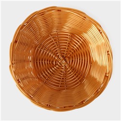 Корзинка для фруктов и хлеба Доляна «Плетёнка», 17×7 см, пластик, плетёная, коричневая