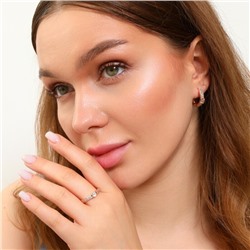 Комплект ювелирная бижутерия коллекция "Дубай" дорожка серьги и кольцо 18 р, покрытие: позолота, вставка: цирконы, цвет: прозрачный, арт.213.817-18