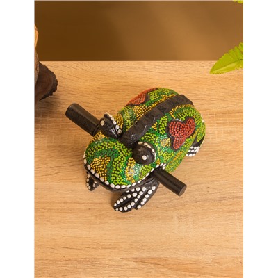 Сувенирный музыкальный инструмент Трещотка «Лягушка», 16×8×8 см, дерево албезия