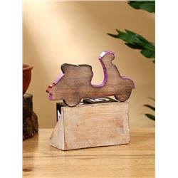 Календарь настольный «Мопед», 14×5.5×14.5 см, дерево, фиолетовый