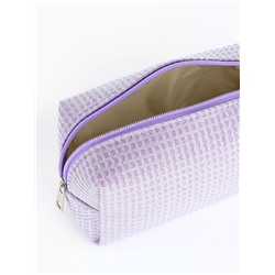 Косметичка на молнии женская, с подкладкой, маленькая, сиреневая