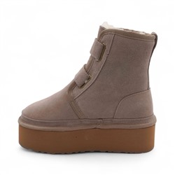 Ботинки из натуральной кожи на меху R-62M бежевые