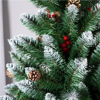 Искусственная ёлка с шишками «Кармен», 220 см, d нижнего яруса 130 см, ПВХ ветки отгибаются