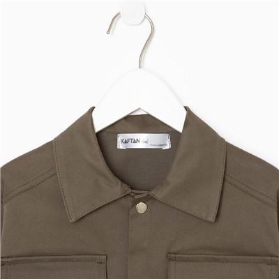 Рубашка джинсовая детская KAFTAN, размер 28 (86-92 см), хаки