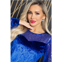 Блуза Жизель (синяя) Б11860