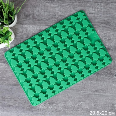 Форма для конфет мармелада и льда 76 ячеек силиконовая Новогодняя / HL-361 /уп 200/ 30*20*1/ 0,150/ *