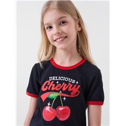 Фуфайка трикотажная для девочек (футболка)