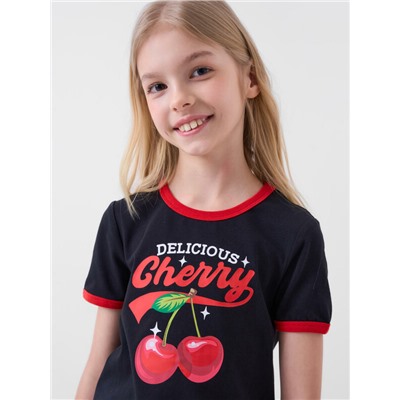 Фуфайка трикотажная для девочек (футболка)