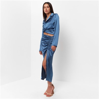 Юбка миди на кулиске женская MIST: Classic Collection размер 46, синяя