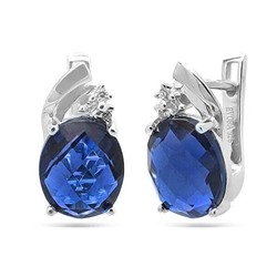 Серьги из серебра танзанит выращ., Манон
