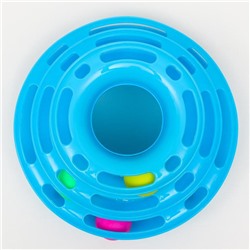 Игровой комплекс «Пижон» для кошек с 3 шариками, 24.5×24.5×13 см, голубой