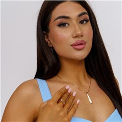 Комплект ювелирной бижутерии коллекция Дубай:  серьги, кольцо, кулон, покрытие позолота,р.р 18, Е-013, арт.001.937-18