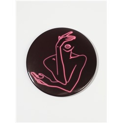 Зеркало карманное «Силуэт», d=7 см, PVC - коробка, чёрное