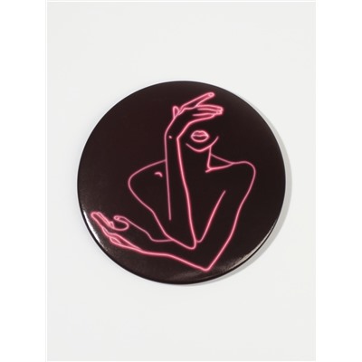 Зеркало карманное «Силуэт», d=7 см, PVC - коробка, чёрное