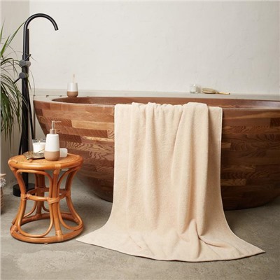 Полотенце махровое Этель Organic Beige 100х150 см, 100% хлопок, 420гр/м2
