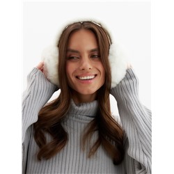 Меховые наушники складные женские MINAKU, белые, размер 54-58