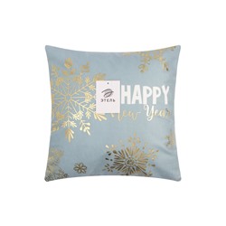 Наволочка декоративная новогодняя «Этель. Снежинки» 40×40 см, велюр