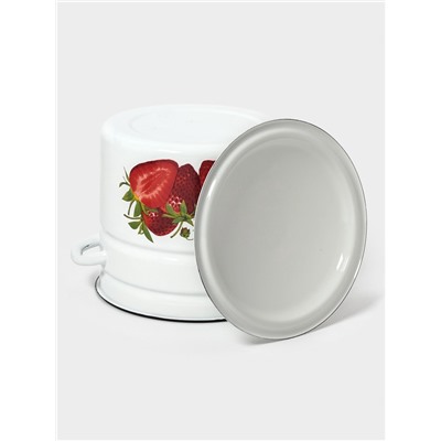 Кастрюля эмалированная, 10 л, d=26.6 см, с крышкой, цилиндрическая, белая