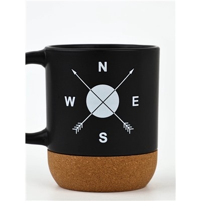 Кружка керамическая с пробковым дном «Стороны света», 400 мл