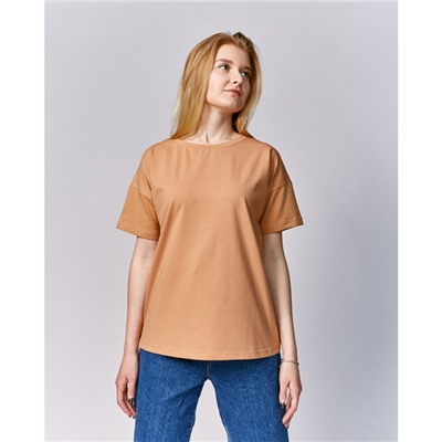 Футболка женская MINAKU OVERSIZE FIT: рыжая, р-р 46