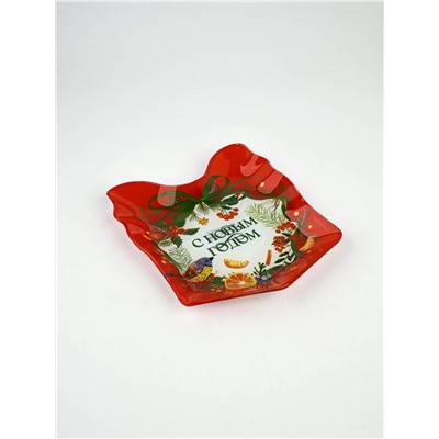 Тарелка новогодняя плоская «С Новым годом», 15×17.3 см
