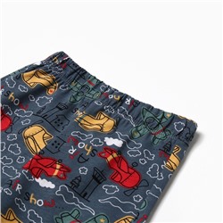 Пижама для мальчика (футболка и шорты) «Самолёты», серая, размер 30-32 (110-116 см)