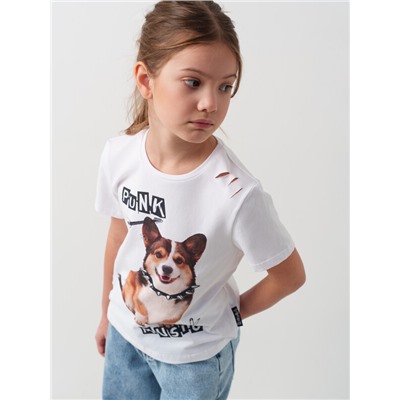 Фуфайка трикотажная для девочек (футболка)