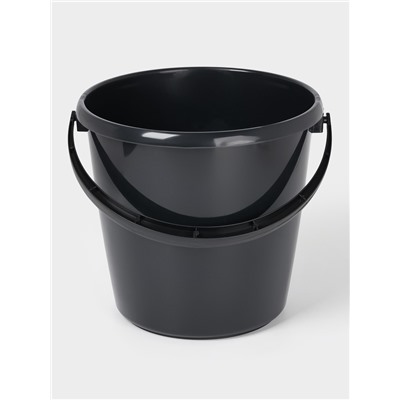 Ведро хозяйственное, 10 л, d=29 см, h=28 см, пластик, чёрное