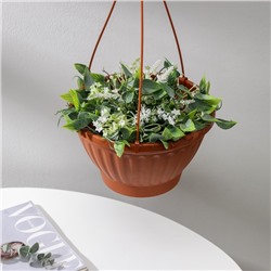Кашпо уличное для цветов Альтернатива «Мирабель», 2.5 л, подвесное, с прикорневым поливом, пластик, коричневое