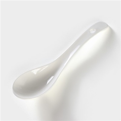 Супница BellaTenero, 450 мл, 15×11.5×7.5 см, с ложкой, на бамбуковой подставке, фарфор, белая