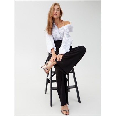 Брюки женские на лямках MINAKU: Casual Collection, чёрные, размер 42