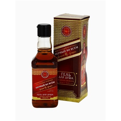 УЦЕНКА Гель для душа «Первый во всём» во флаконе виски 250 мл, аромат шафран и ирландский виски 7816