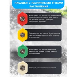 Насадка-распылитель, 0-15-25-40 град, посадочный d=12 мм, набор 4 шт.