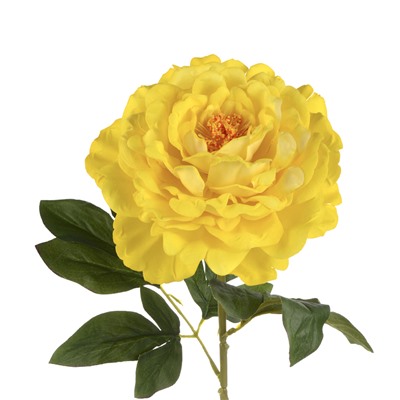 Цветок искусственный Пион 72 см / GT41-22 /уп 80/800/бархатное напыление (Жёлтый)