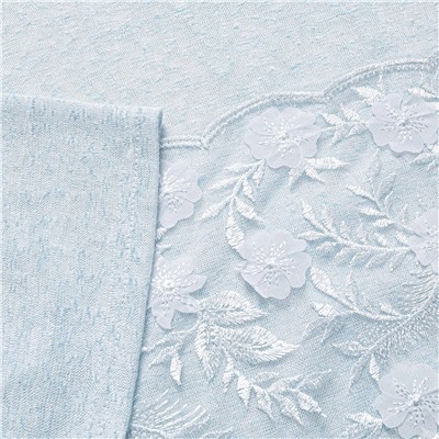 Футболка с объемным декором, Буду тебе сниться (голубой меланж)