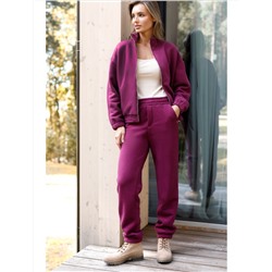 Брюки джоггеры теплые из футера трехнитики c начесом