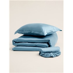 Простыня 1.5 спальная SL Home Tencel, 160×235 см, серо-голубая, тенсель