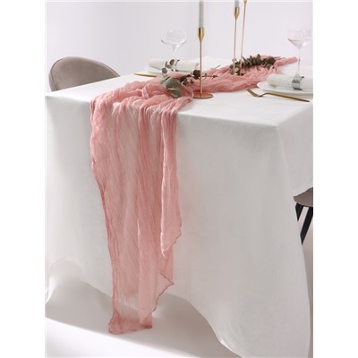 Дорожка на стол «Этель», розовая, 90×300 см