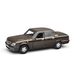 Машина металл ГАЗ -31105 "Волга" 12 см, (откр дв, багаж, коричневый) инерц., в коробке