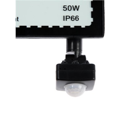 Прожектор светодиодный, 50 Вт, 4000 Лм, 6500К, Датчик движения, IP66