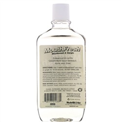 NutriBiotic, Mouth Fresh, ополаскиватель рта и средство для полоскания горла, освежающая перечная мята, 16 жидк. унц. (473 мл)