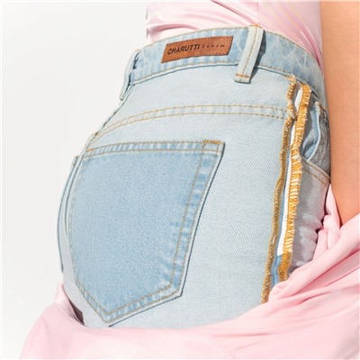 Джинсы прямые с имитацией изнанки, Matera (light blue)