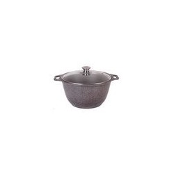 Кастрюля 2л со стеклянной крышкой, АП (кофейный мрамор), Marble Induction