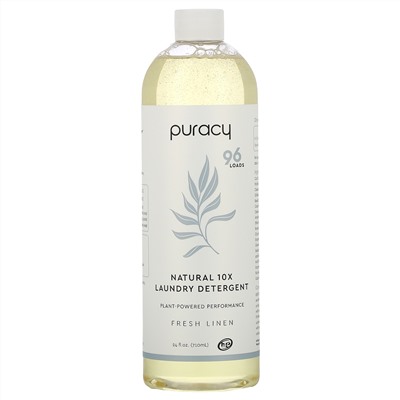 Puracy, Natural 10X Laundry Detergent, Free Linen , 24 fl oz (710 ml)