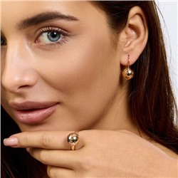 Комплект ювелирной бижутерии коллекция "Дубай" серьги и кольцо 18 р, покрытие позолота,  арт.217.366-18